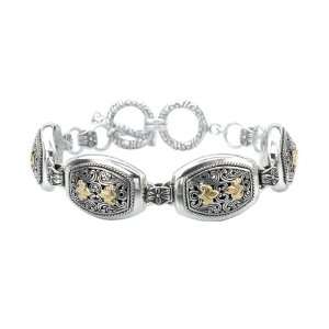   Fleur De Lis Filigree Bracelet with 18k Gold Accents  7.5 IN Deluxe