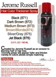 Jerome Russell Hair Thickener Color Spray   6 pc  