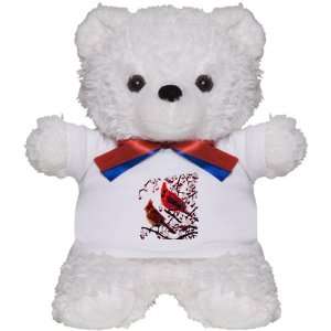  Teddy Bear White Christmas Cardinals Snowy Red Berry 