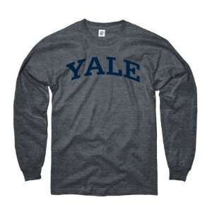  Yale Bulldogs Dark Heather Arch Long Sleeve T Shirt 
