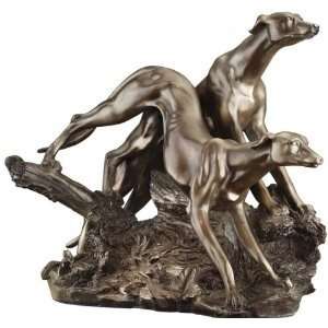   Art Deco Bronze Greyhound Dog Desktop Sculpture Statue
