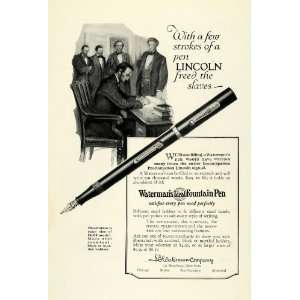  1925 Ad Watermans Fountain Pen 16th US President Abraham 