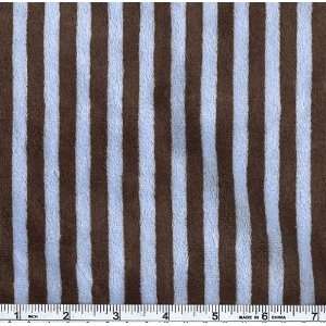  60 Wide Minky Stripe Brown/Blue Fabric By The Yard: Arts 