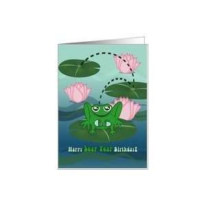 Happy Leap Year Birthday, 65 Years Old, Leaping Frog Card 
