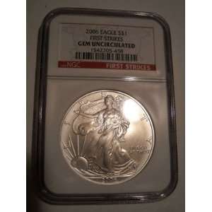   NGC GEM UNCIRCULATED First Strike $1.00 1 oz Silver Eagle Perfect coin