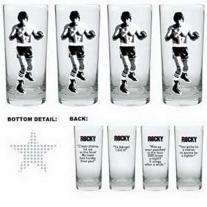  Officially Licensed Rocky Quote High Ball Glass Set 