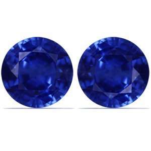 03 Carat Untreated Loose Sapphires Round Cut Pair Gemstone (GIA 