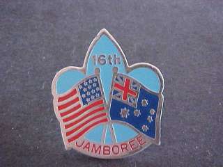 16th Jamboree Australia USA Flags Scouts Badge  