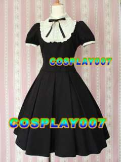 Classical lolita Fashion dress ~cosplay FREE SHIPPING handmade~black 