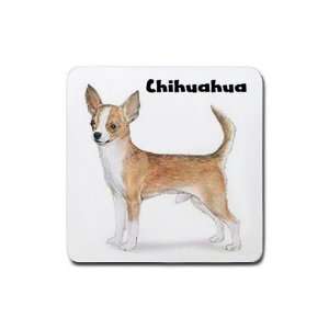 Chihuahua Rubber Square Coaster (4 pack) 
