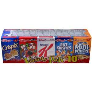 Kelloggs Cereal Variety Pack 10 Boxes:  Grocery & Gourmet 