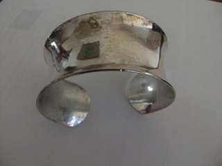 Vintage sterling cuff bracelet, modernist  