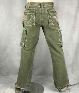 True Religion Jeans mens ANTHONY Cargo pants green or Black MAR840EH