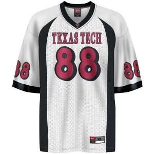   Tech Red Raiders #88 White Replica Football Jersey
