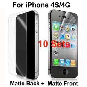 10 Sets Anti glare Matte Full Body Screen Protector for iPhone 4S 4 