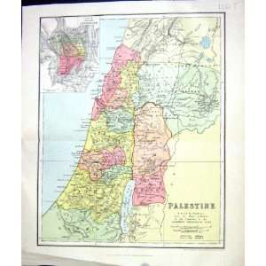  PLAN JERUSALEM CHAMBERS ANTIQUE MAP c1906 PALESTINE DEAD 