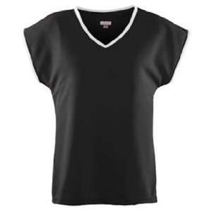Augusta Sportswear Wicking Girls Mesh Team Jerseys BLACK/ WHITE YS