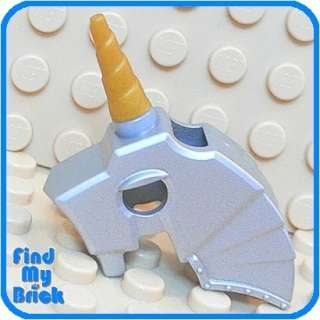 N052A Lego Horse Battle Unicorn Helmet  Metallic Silver  