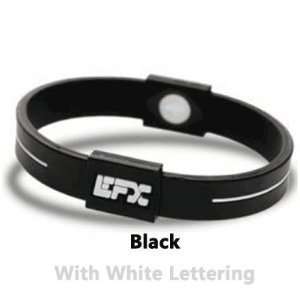  EFX Silicone Sport Wristband   Black Color with White 