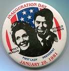 Ronald & Nancy Reagan Inauguration Day 1981 Button Pinback Pin