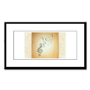    Small Framed Print Treble Clef Music Notes 