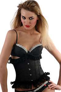 New Fully Steel Boned Underbust Real Corset Black Lace ( EB 10089 