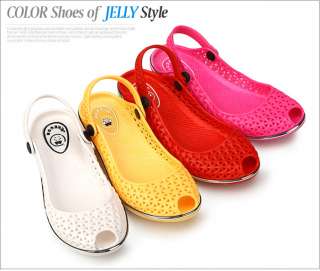 Pretty Slip On Jelly Beach Summer Girls Sandals Shoes  