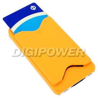 ORANGE ID CARD HOLDER CASE COVER FOR APPLE IPHONE 4 4G 4S  