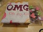 new Girls TEXTING theme SHOWER CURTAIN & HOOKS~Cell phone~Hearts~B 
