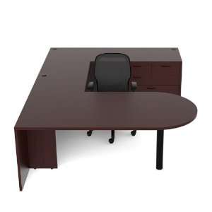   Shape Modern Executive Office Desk Set, #CH AMB U8