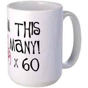  60th birthday middle finger Humor Large Mug by  