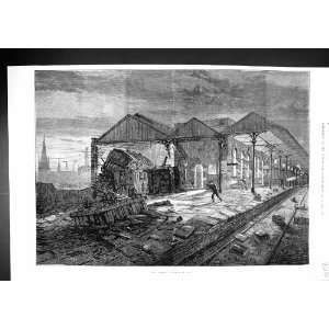  1873 Railway Train Crash Accident Wigan Station Fine Art 