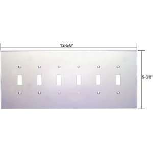 CRL Clear Six Gang Toggle Acrylic Mirror Plate by CR 
