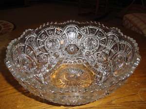 Vintage EAPG BROKEN ARCHES Early American Pattern Glass PUNCH BOWL Ca 