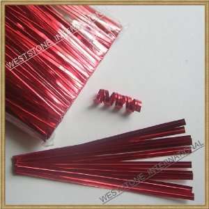  1000pcs 4 Metallic Red Twist Ties: Everything Else