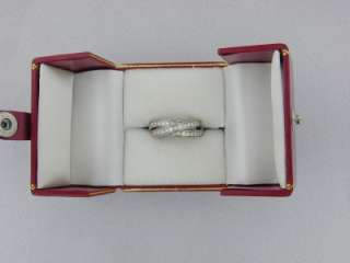 Cartier 18k White Gold Diamond Trinity Ring, Signed Cartier  