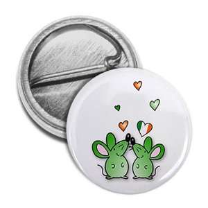  DAY Green Irish Love Mice 1 inch Mini Pinback Button Badge Everything