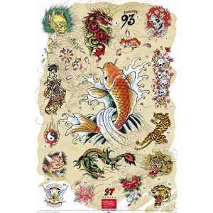   Ed Hardy Japanese Chart POSTER measures 36 x 24 inches (91.5 x 61cm