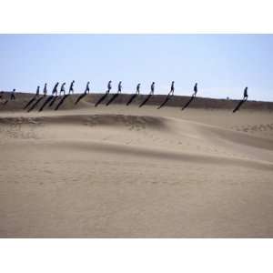 People Walking on Gran Canaria Sand Dunes, Maspalomas, Canary Islands 