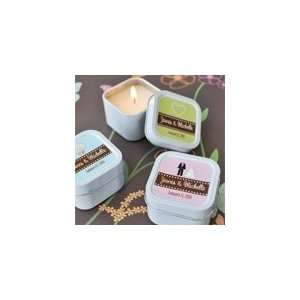  Square Personalized Theme Candle Tins   Baby Shower Gifts 