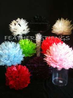 Feather Balls for Centerpieces 8 Colors  