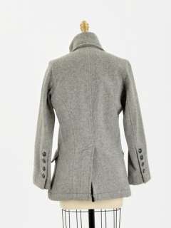   WOOL COAT Light Gray Twill Winter Blazer Jacket XS S 0 2 4  
