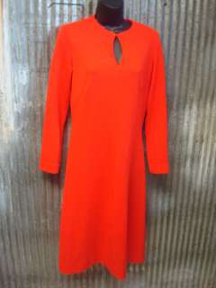 Vtg red keyhole mod dress mid century mad 60s men Twiggy space age 