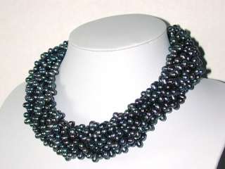 20 10 Strand Black Pearl Necklace