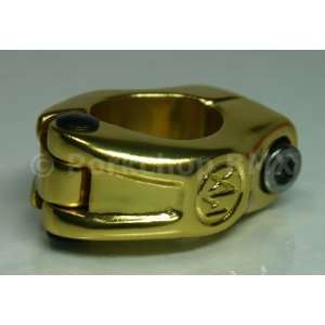MX style hinged BMX bicycle seat clamp   25.4mm (1)   GOLD ANODIZED