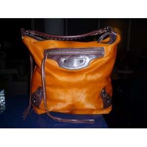  Balenciaga Day Bag, Authentic, Dark Orange/ Brown Trim 