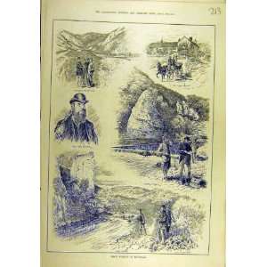 1884 Trout Fishing Dovedale Church Rock Ilam Print: Home 