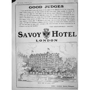  1907 ADVERTISEMENT VIEW SAVOY HOTEL LONDON HENRI PRUGER 