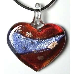 Murano art glass Pendant Lampwork necklace heart Y32 