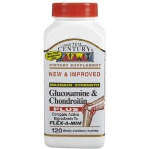 21st Century Vitamins Max Strength Glucosamine & Chondroitin Tabs, 120 
